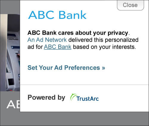 TrustArc advertisement showcasing its data privacy tools for secure digital marketing
