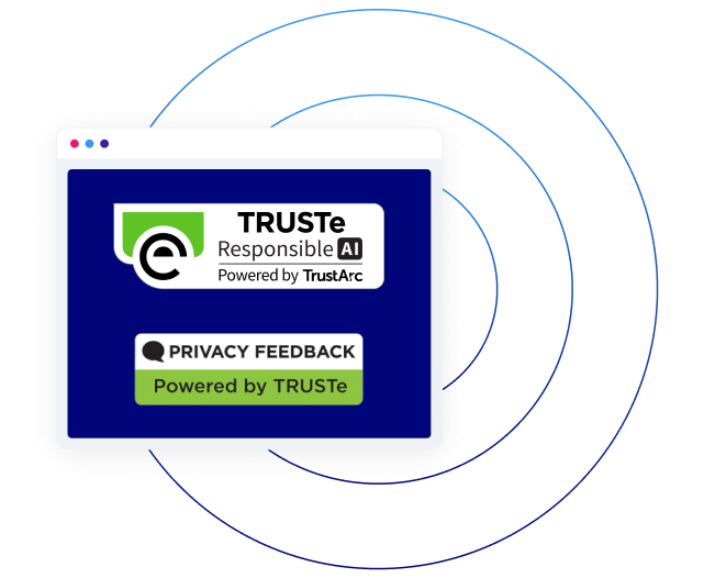 TRUSTe Responsible AI seal and Privacy Feedback button, verifying responsible AI governance and privacy compliance.