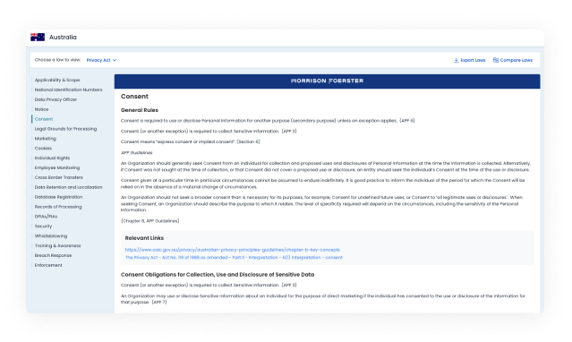 Screenshot of TrustArc privacy solutions and tools